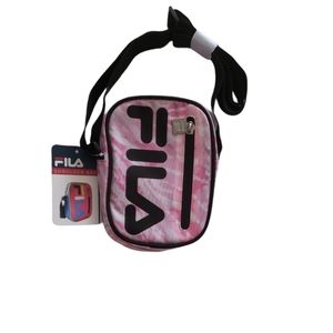 Fila pink, white and black crossbody sports bag